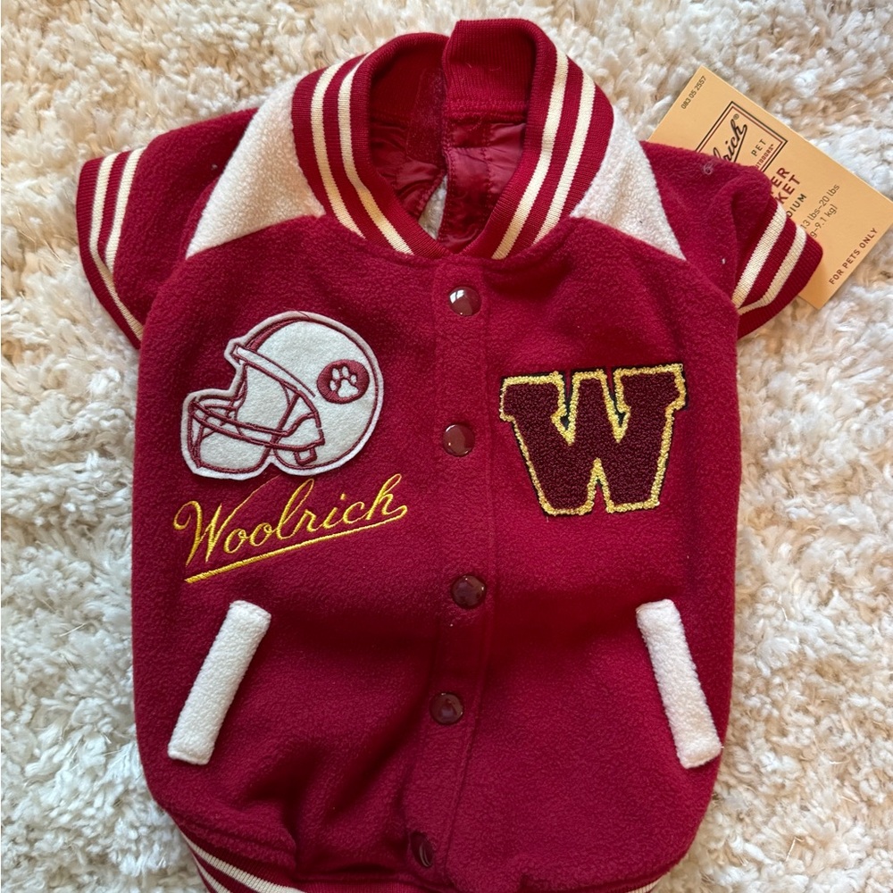 Woolrich Red Dog Jacket with Embroidered Patches